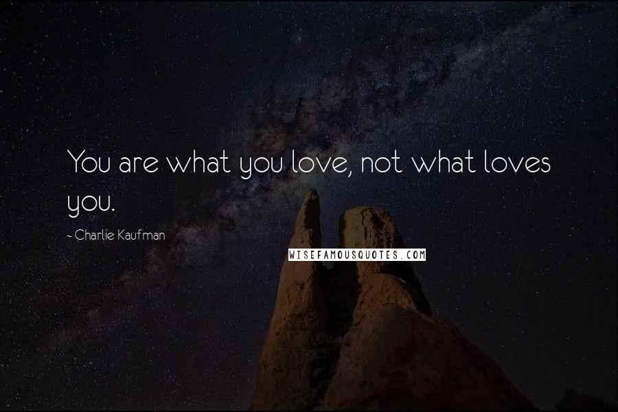 Charlie Kaufman Quotes: You are what you love, not what loves you.