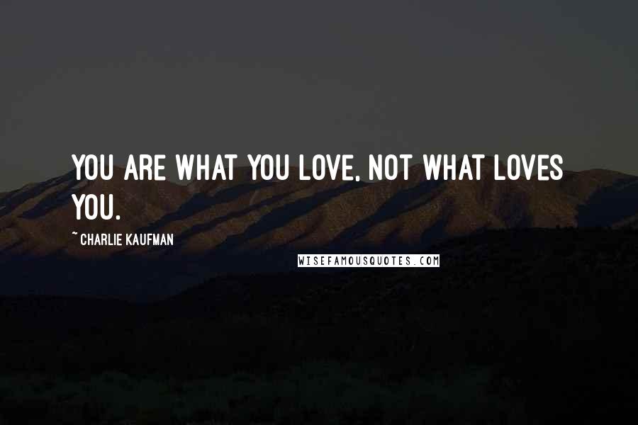 Charlie Kaufman Quotes: You are what you love, not what loves you.