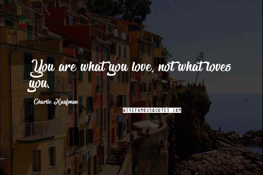 Charlie Kaufman Quotes: You are what you love, not what loves you.