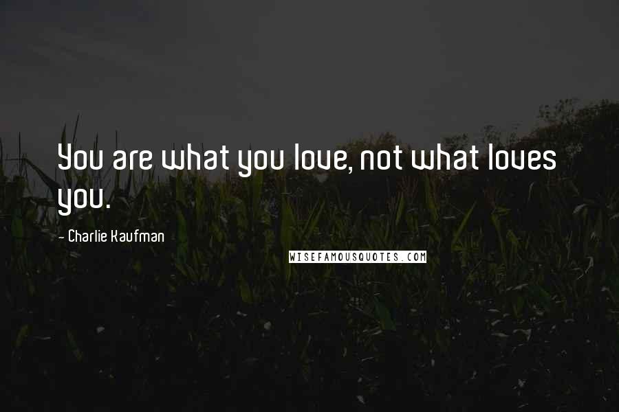 Charlie Kaufman Quotes: You are what you love, not what loves you.