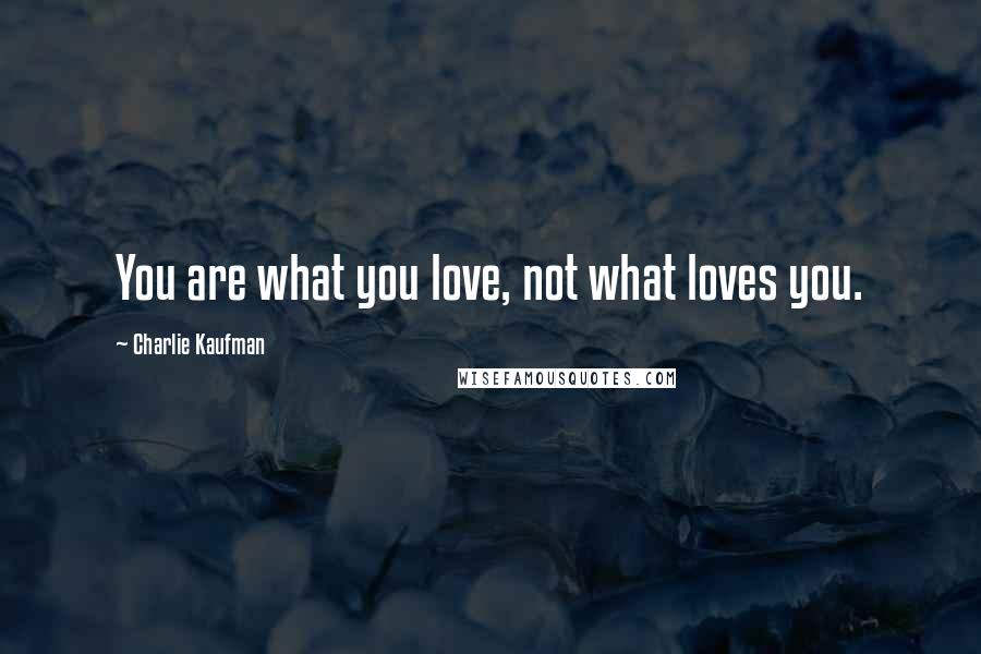 Charlie Kaufman Quotes: You are what you love, not what loves you.