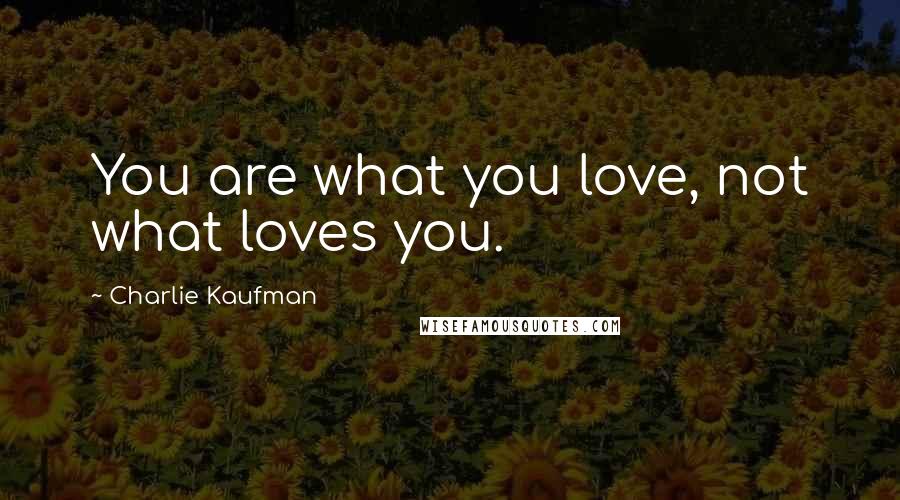 Charlie Kaufman Quotes: You are what you love, not what loves you.
