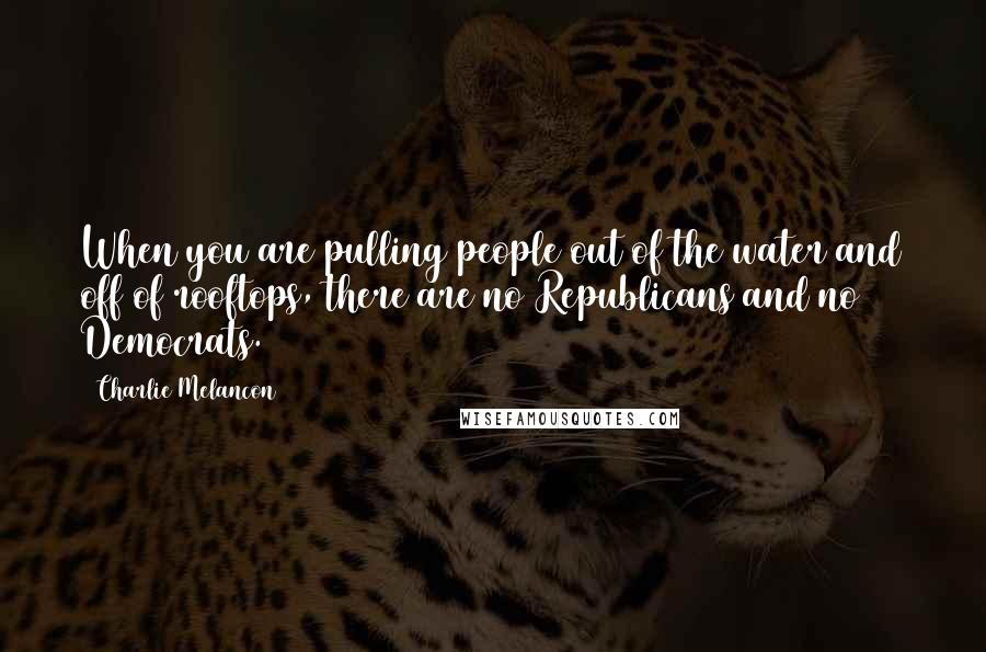 Charlie Melancon Quotes: When you are pulling people out of the water and off of rooftops, there are no Republicans and no Democrats.