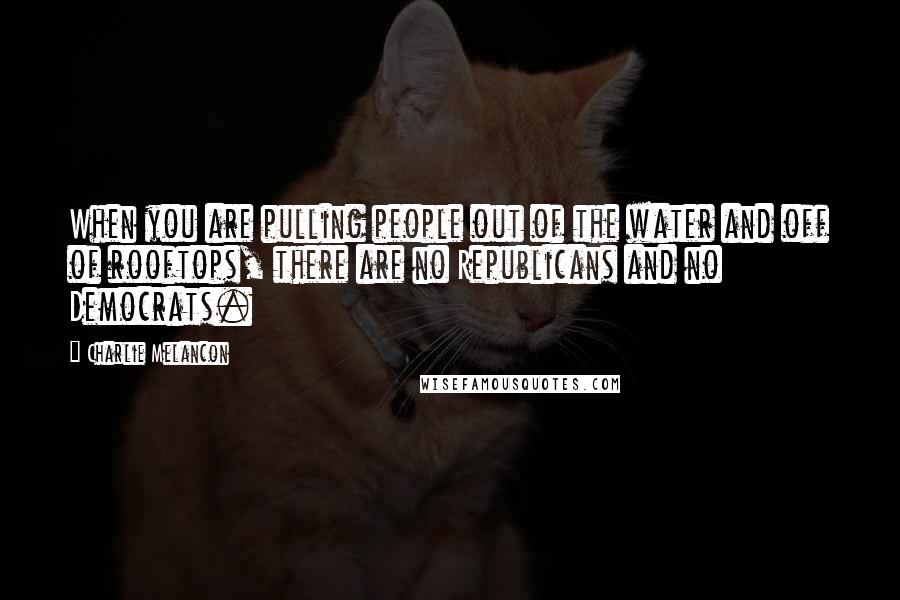 Charlie Melancon Quotes: When you are pulling people out of the water and off of rooftops, there are no Republicans and no Democrats.