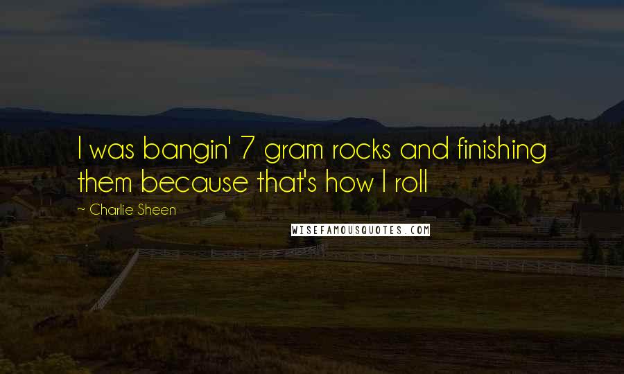 Charlie Sheen Quotes: I was bangin' 7 gram rocks and finishing them because that's how I roll