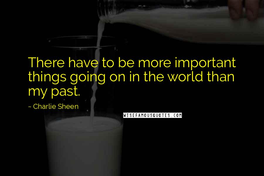 Charlie Sheen Quotes: There have to be more important things going on in the world than my past.