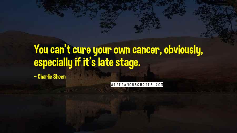 Charlie Sheen Quotes: You can't cure your own cancer, obviously, especially if it's late stage.