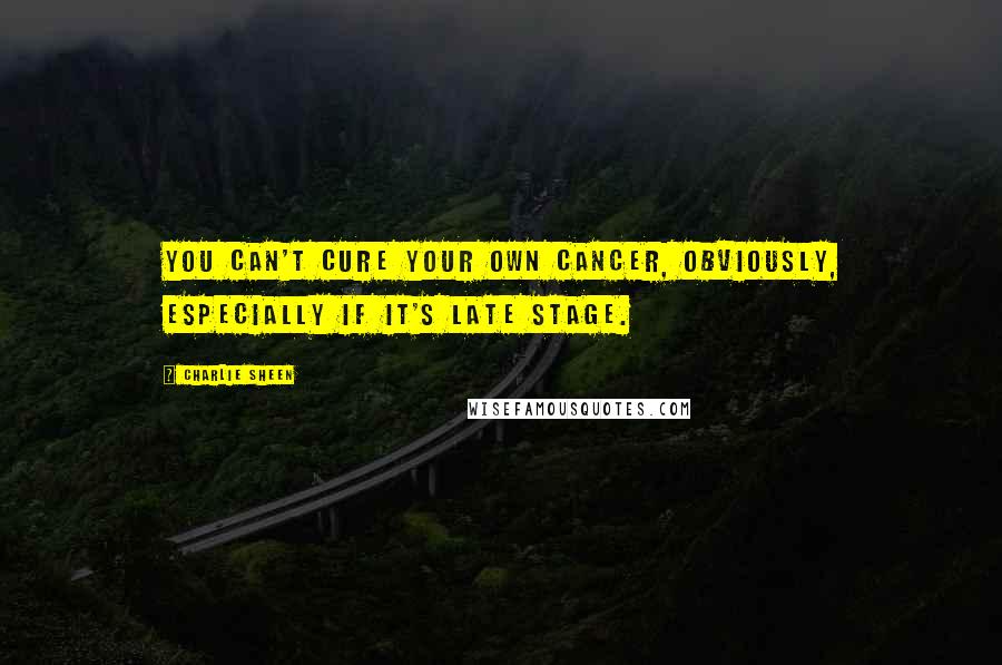 Charlie Sheen Quotes: You can't cure your own cancer, obviously, especially if it's late stage.