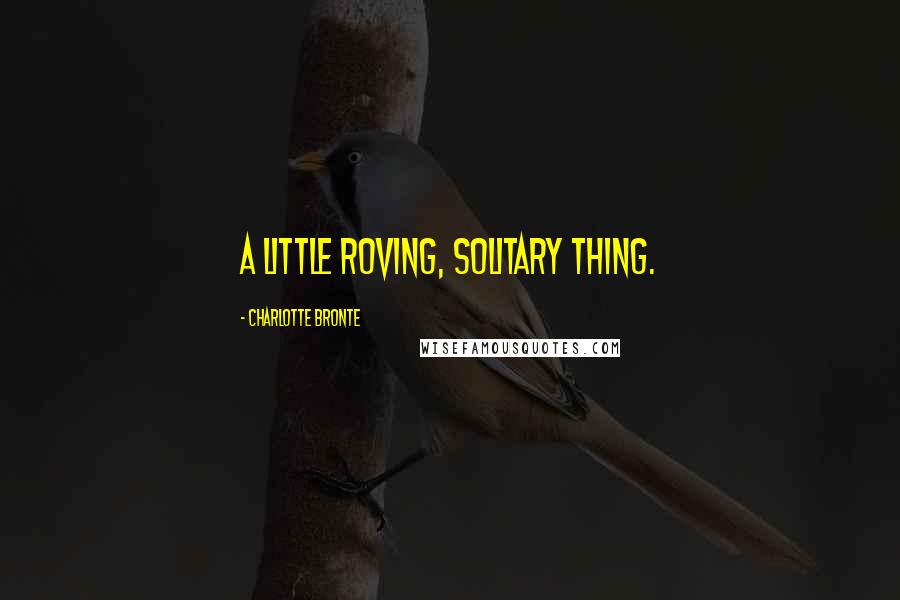 Charlotte Bronte Quotes: A little roving, solitary thing.