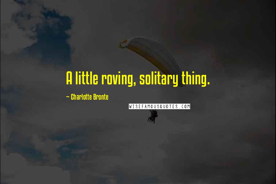 Charlotte Bronte Quotes: A little roving, solitary thing.