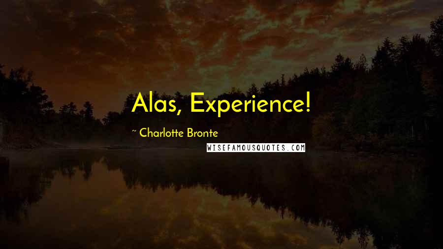 Charlotte Bronte Quotes: Alas, Experience!