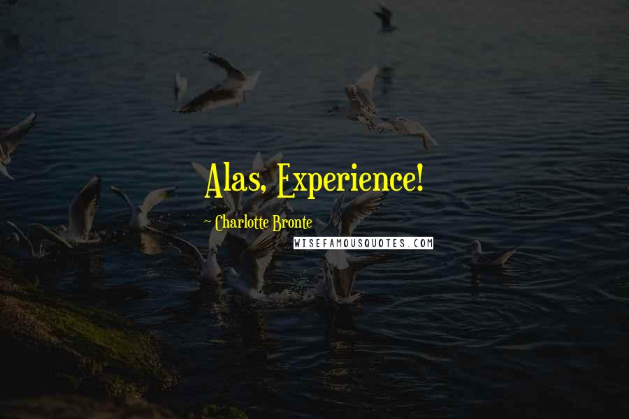 Charlotte Bronte Quotes: Alas, Experience!