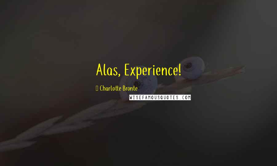 Charlotte Bronte Quotes: Alas, Experience!