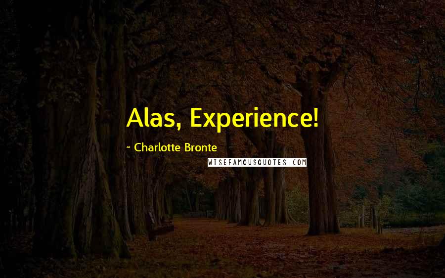 Charlotte Bronte Quotes: Alas, Experience!