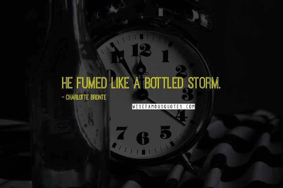 Charlotte Bronte Quotes: He fumed like a bottled storm.
