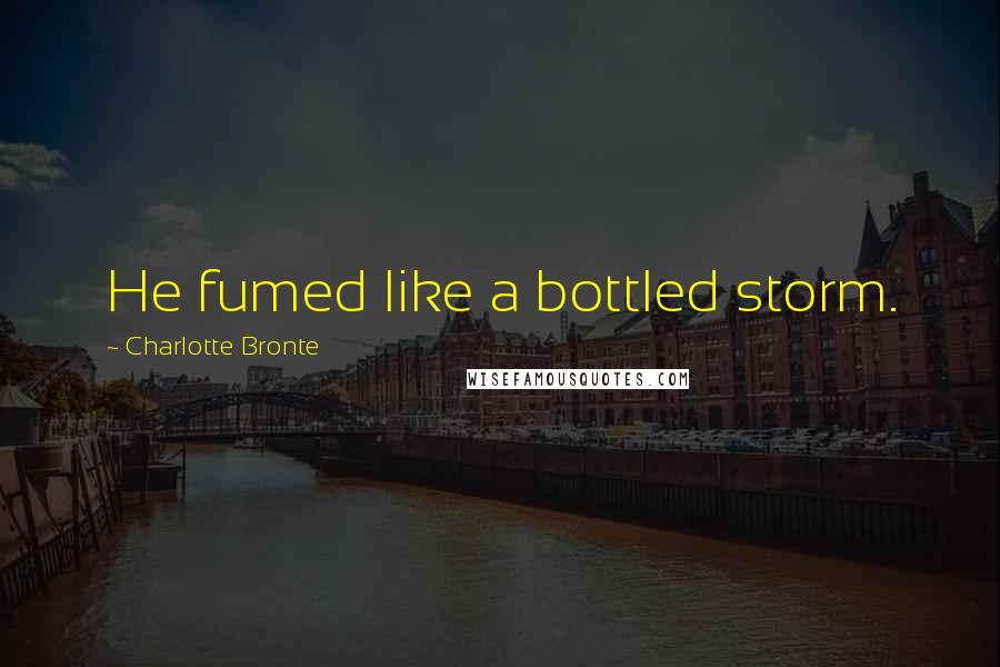 Charlotte Bronte Quotes: He fumed like a bottled storm.