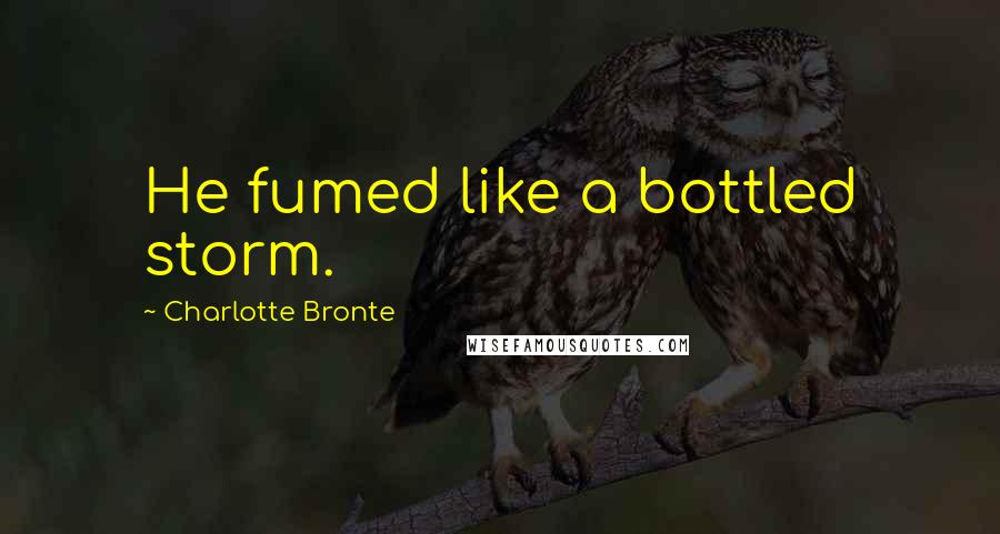 Charlotte Bronte Quotes: He fumed like a bottled storm.
