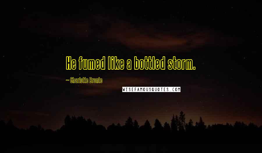 Charlotte Bronte Quotes: He fumed like a bottled storm.