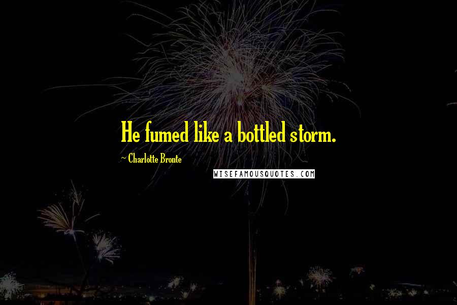 Charlotte Bronte Quotes: He fumed like a bottled storm.