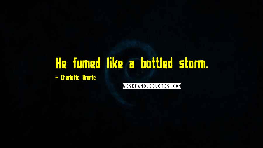 Charlotte Bronte Quotes: He fumed like a bottled storm.