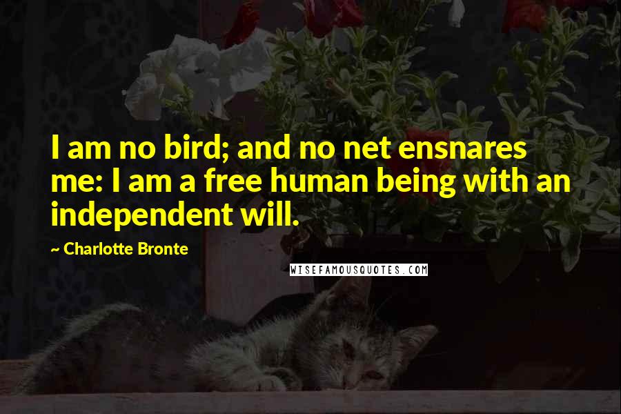 Charlotte Bronte Quotes: I am no bird; and no net ensnares me: I am a free human being with an independent will.