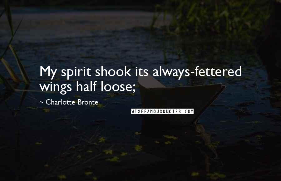 Charlotte Bronte Quotes: My spirit shook its always-fettered wings half loose;