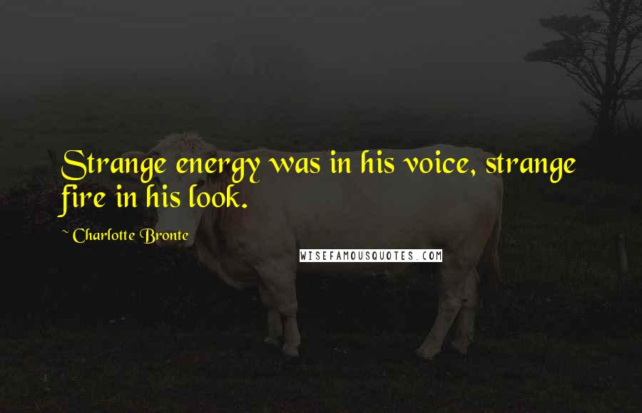 Charlotte Bronte Quotes: Strange energy was in his voice, strange fire in his look.