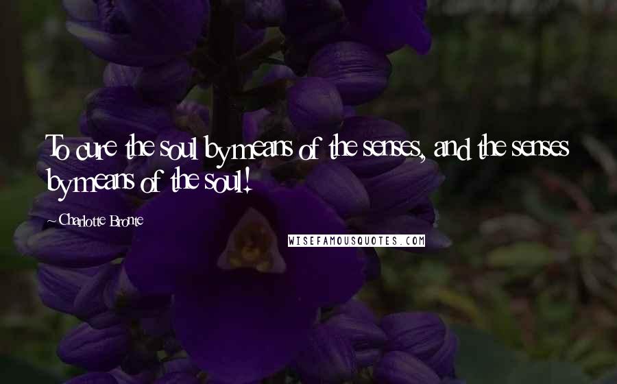 Charlotte Bronte Quotes: To cure the soul by means of the senses, and the senses by means of the soul!