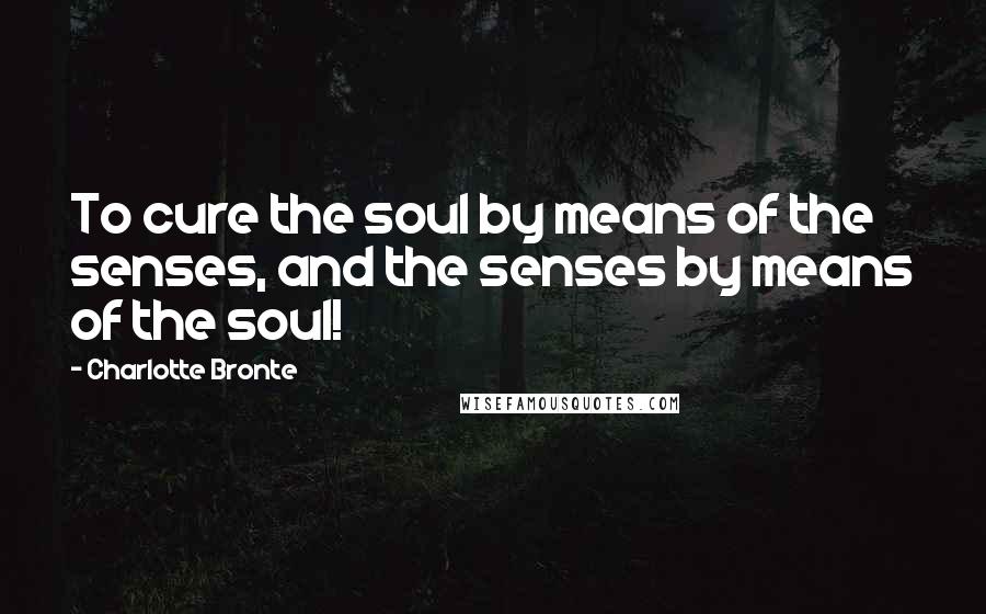 Charlotte Bronte Quotes: To cure the soul by means of the senses, and the senses by means of the soul!