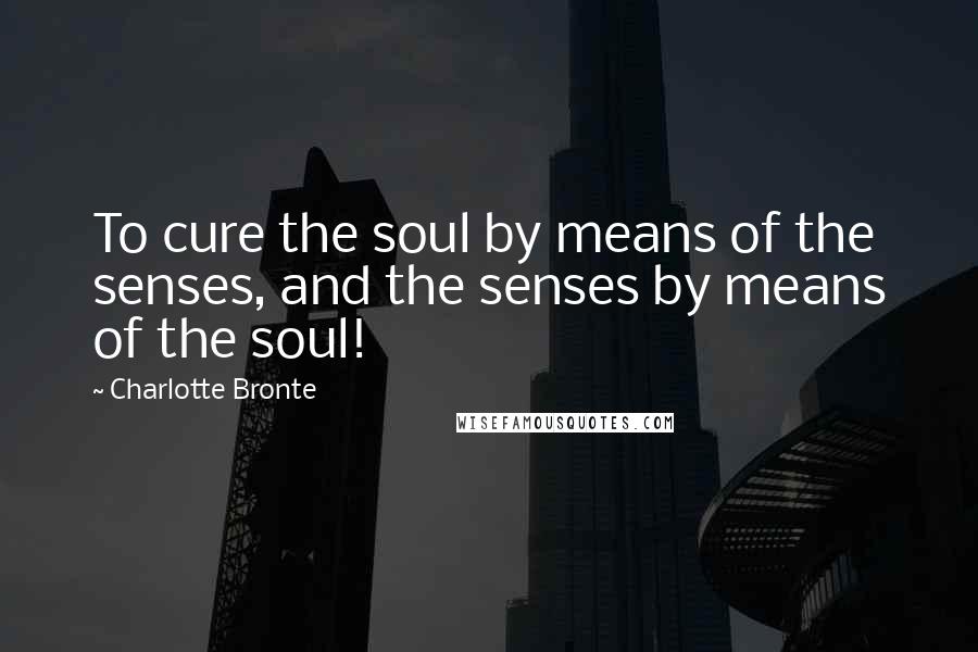 Charlotte Bronte Quotes: To cure the soul by means of the senses, and the senses by means of the soul!