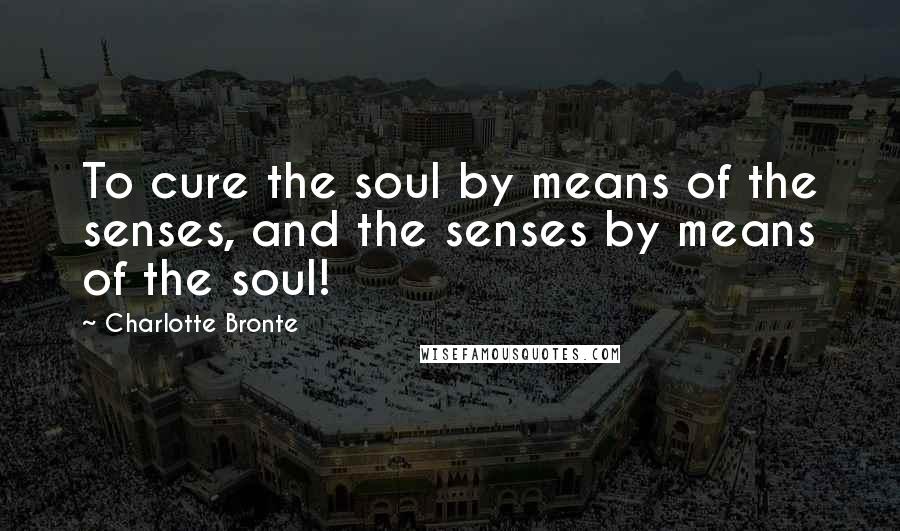 Charlotte Bronte Quotes: To cure the soul by means of the senses, and the senses by means of the soul!