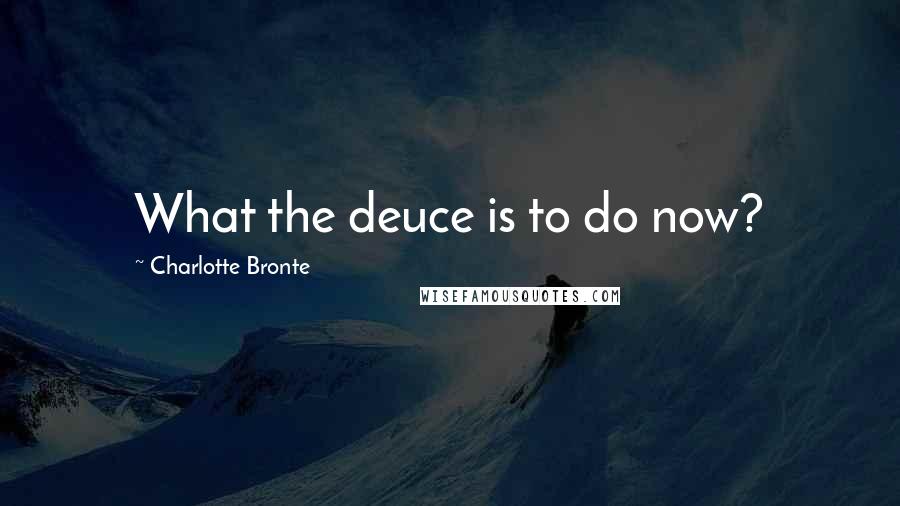 Charlotte Bronte Quotes: What the deuce is to do now?