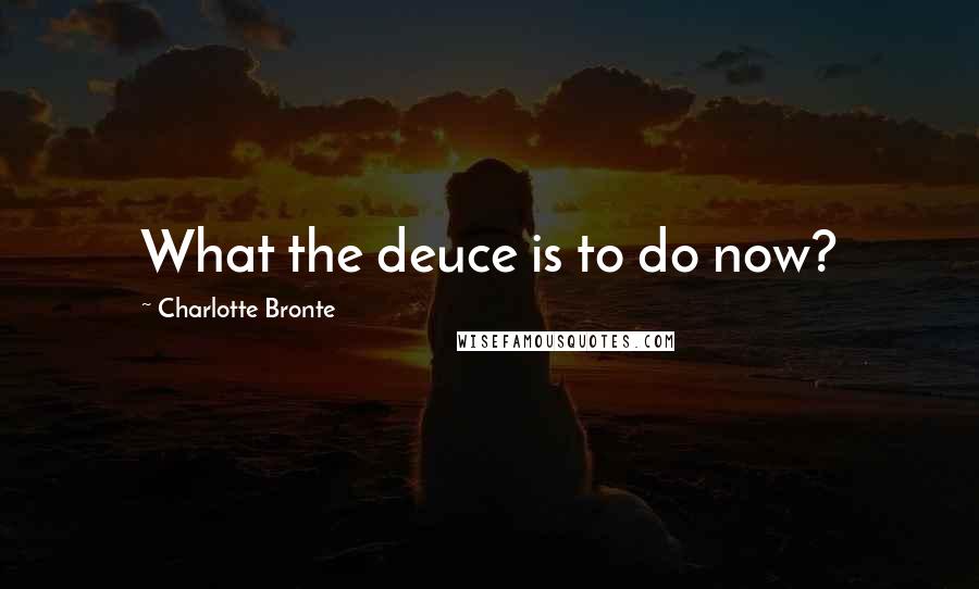 Charlotte Bronte Quotes: What the deuce is to do now?