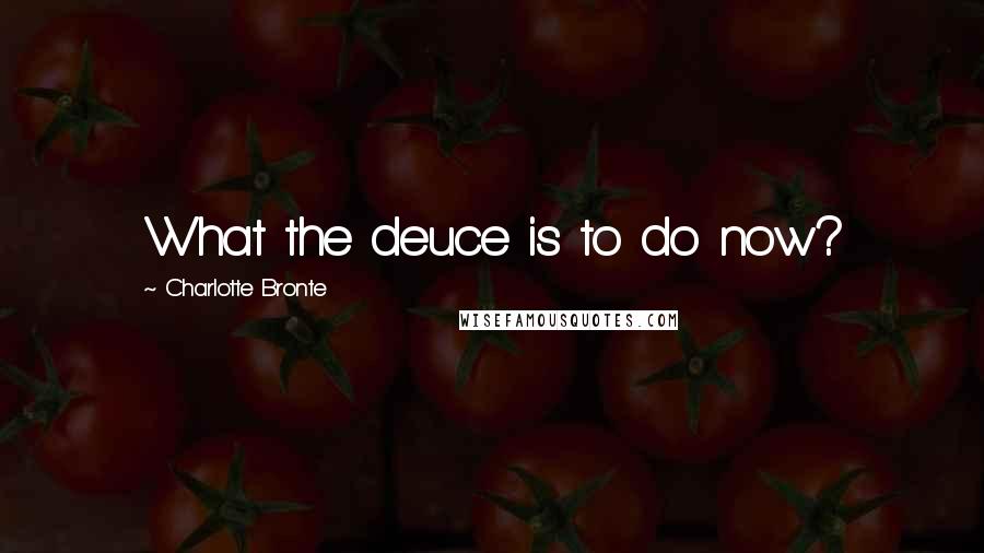 Charlotte Bronte Quotes: What the deuce is to do now?