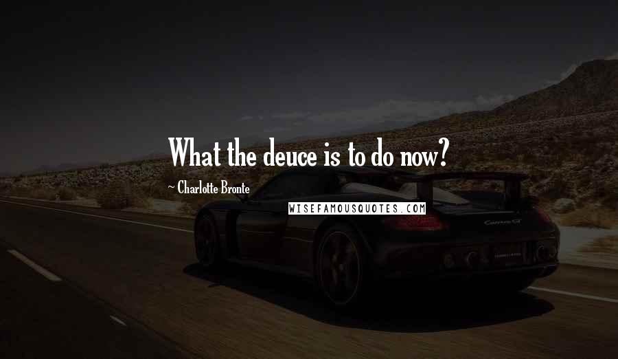 Charlotte Bronte Quotes: What the deuce is to do now?