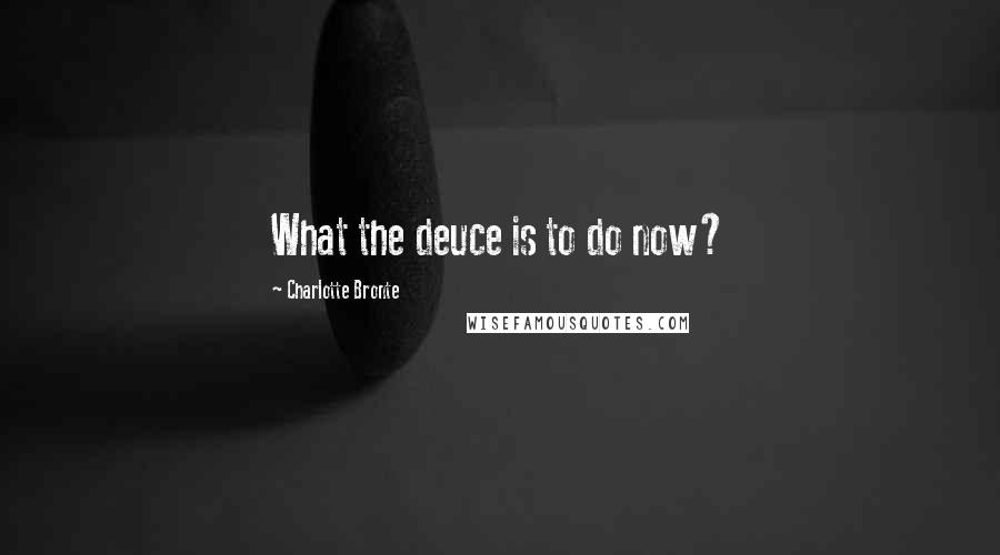 Charlotte Bronte Quotes: What the deuce is to do now?