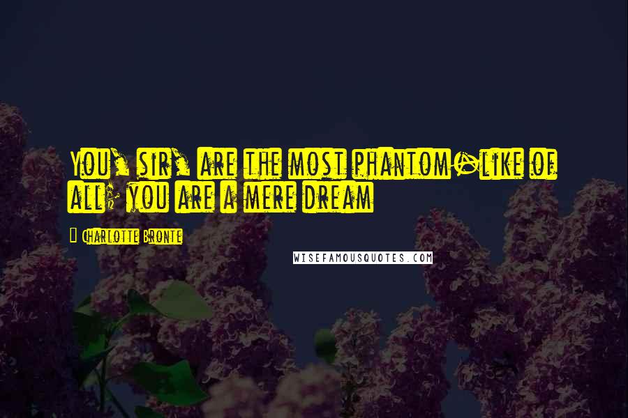 Charlotte Bronte Quotes: You, sir, are the most phantom-like of all; you are a mere dream