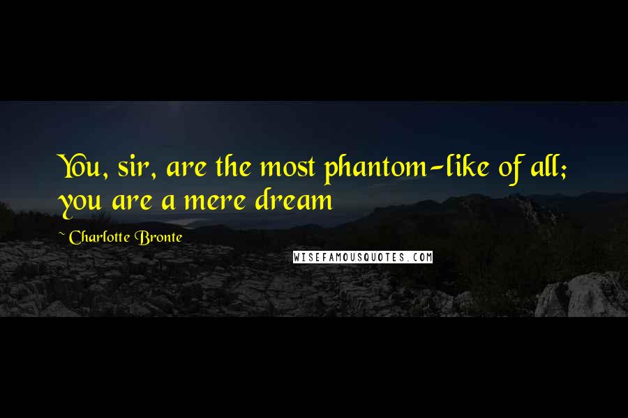 Charlotte Bronte Quotes: You, sir, are the most phantom-like of all; you are a mere dream