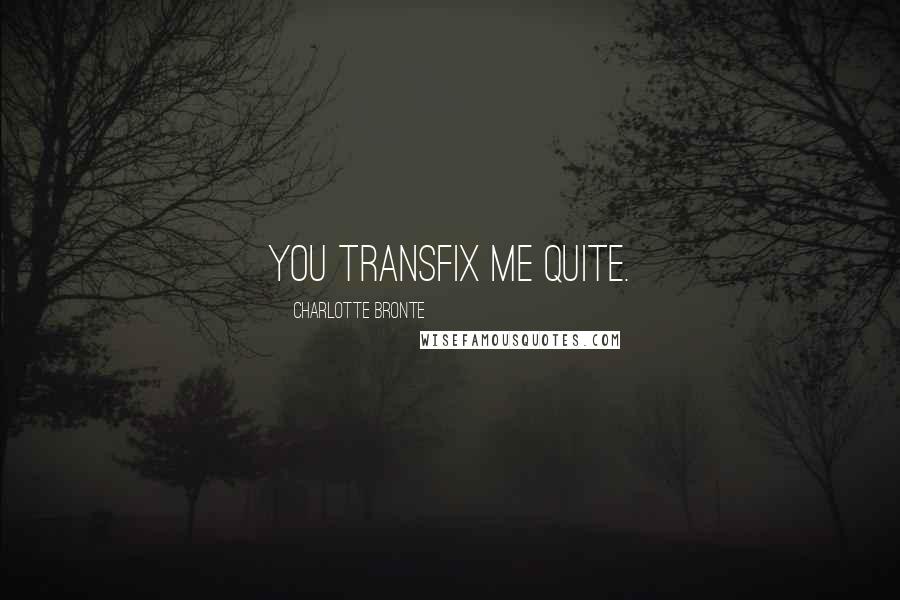 Charlotte Bronte Quotes: You transfix me quite.