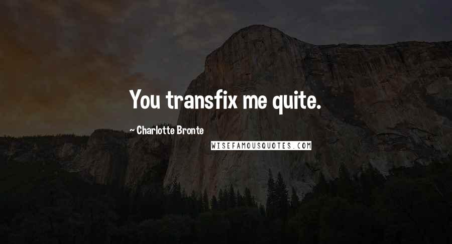 Charlotte Bronte Quotes: You transfix me quite.