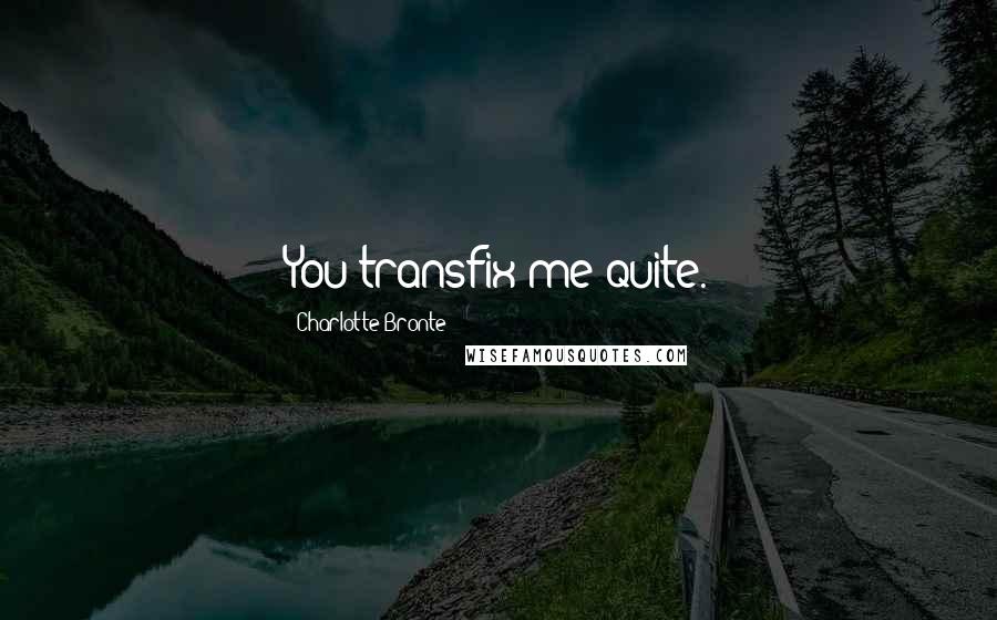 Charlotte Bronte Quotes: You transfix me quite.