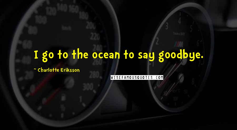 Charlotte Eriksson Quotes: I go to the ocean to say goodbye.