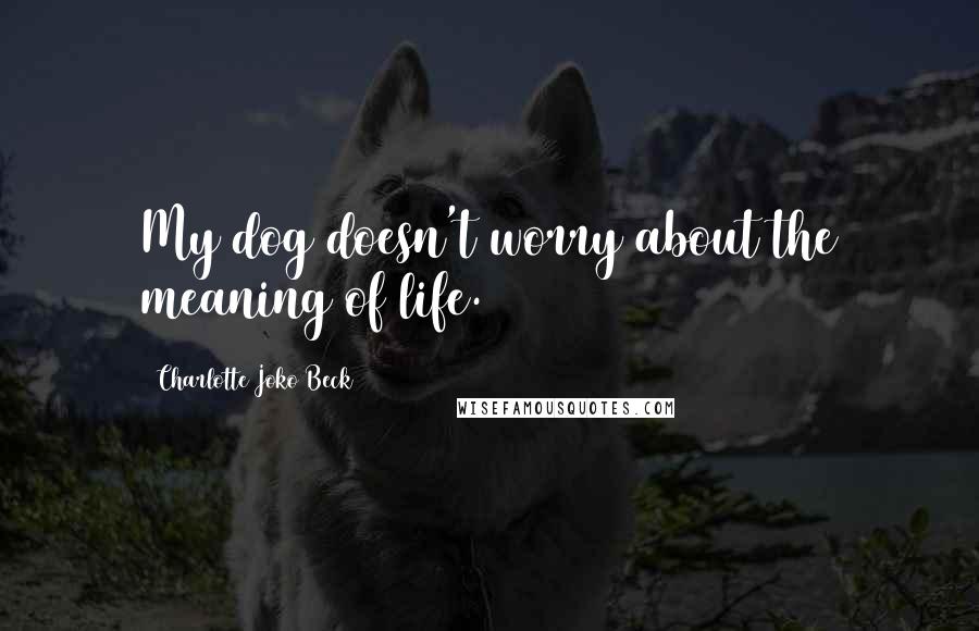 Charlotte Joko Beck Quotes: My dog doesn't worry about the meaning of life.