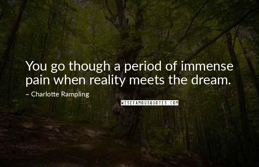 Charlotte Rampling Quotes: You go though a period of immense pain when reality meets the dream.