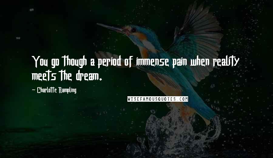 Charlotte Rampling Quotes: You go though a period of immense pain when reality meets the dream.