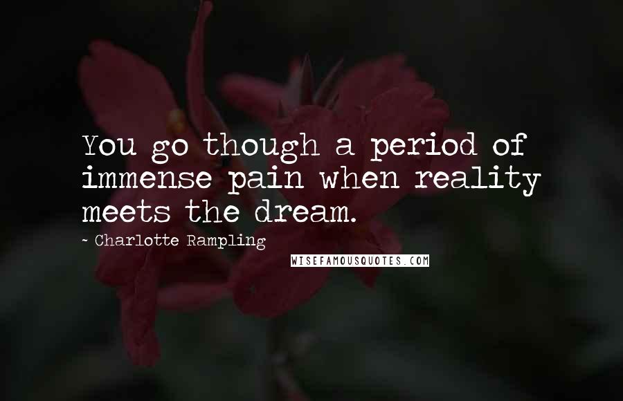 Charlotte Rampling Quotes: You go though a period of immense pain when reality meets the dream.
