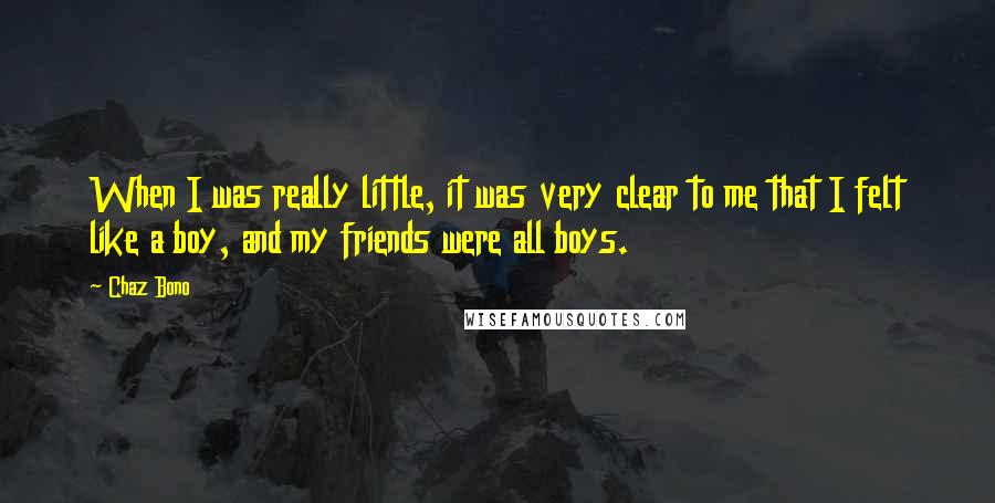 Chaz Bono Quotes: When I was really little, it was very clear to me that I felt like a boy, and my friends were all boys.