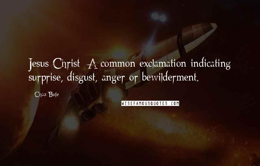 Chaz Bufe Quotes: Jesus Christ: A common exclamation indicating surprise, disgust, anger or bewilderment.