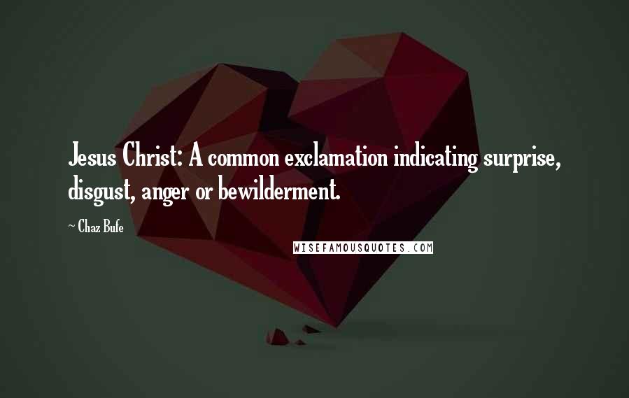 Chaz Bufe Quotes: Jesus Christ: A common exclamation indicating surprise, disgust, anger or bewilderment.