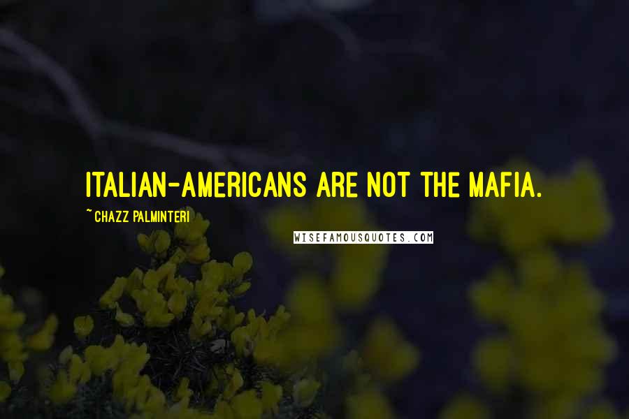 Chazz Palminteri Quotes: Italian-Americans are not the Mafia.